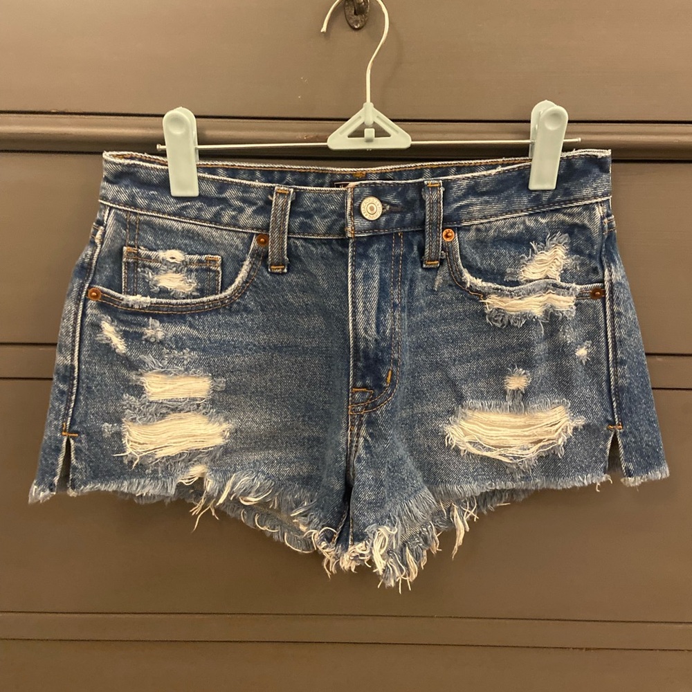 Abercrombie & Fitch distressed cut-off jean shorts, size 0